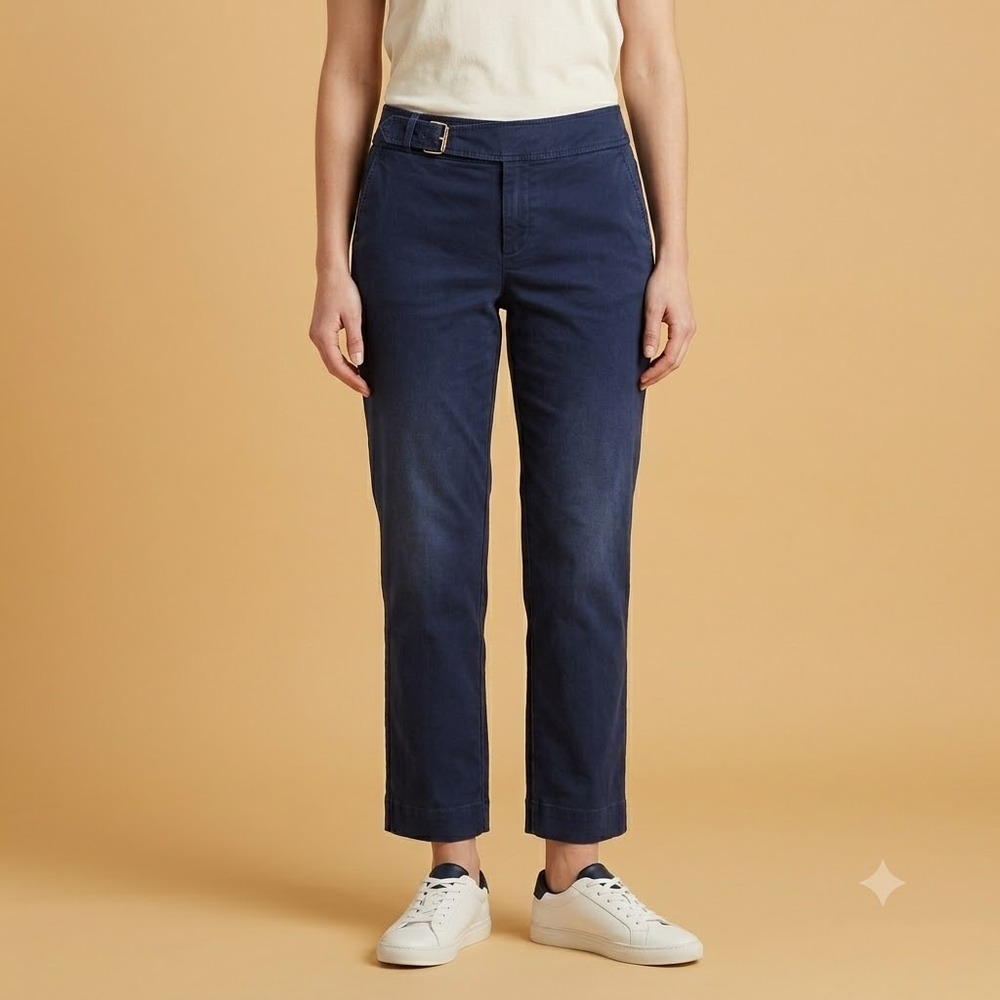 Lauren Ralph Lauren Pants Women's 10 Blue Straight Leg Cotton
